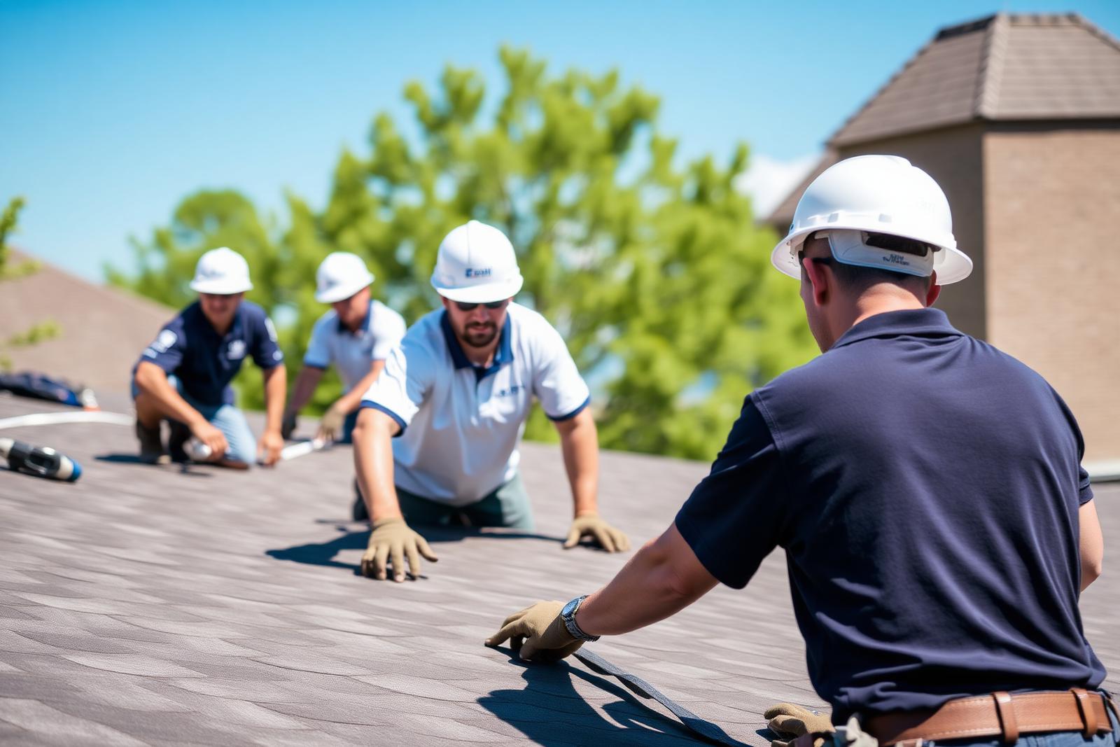 Summit Shield Roofing crew installing a new roof in North Texas