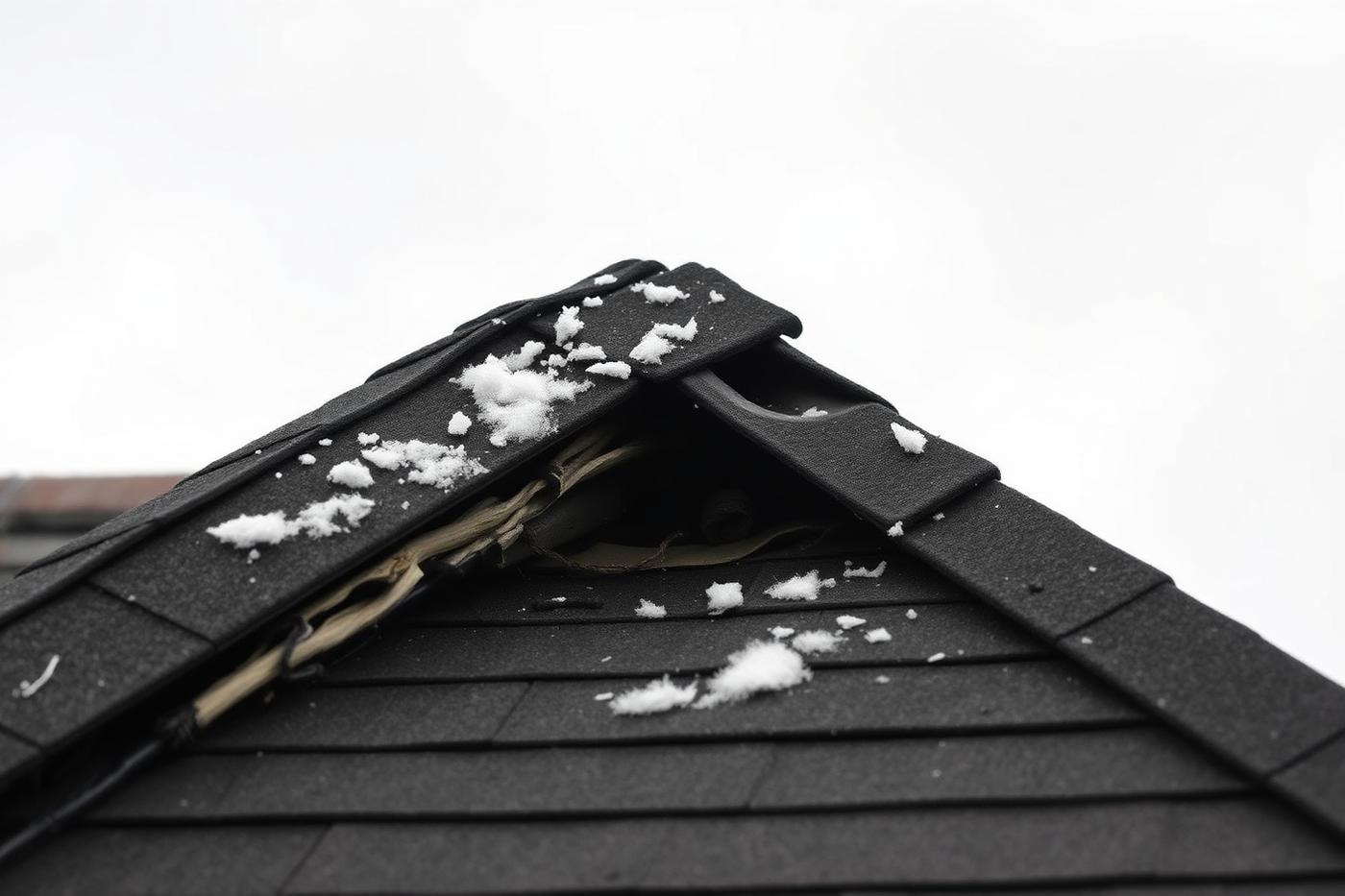 Hail damage on residential roof